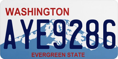 WA license plate AYE9286