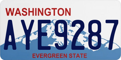 WA license plate AYE9287
