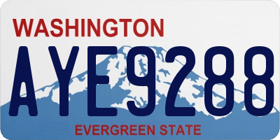 WA license plate AYE9288