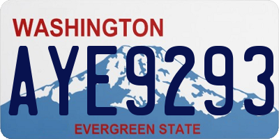 WA license plate AYE9293