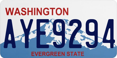 WA license plate AYE9294