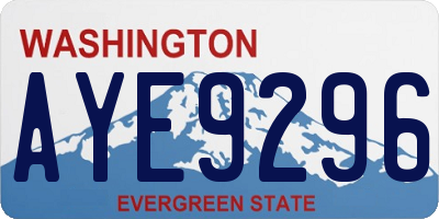 WA license plate AYE9296