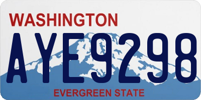 WA license plate AYE9298