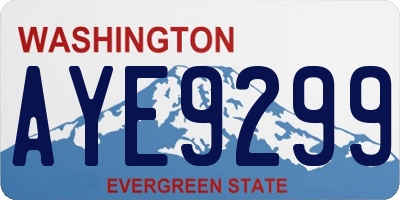 WA license plate AYE9299
