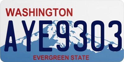 WA license plate AYE9303