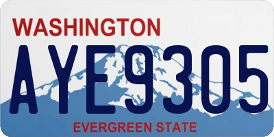 WA license plate AYE9305