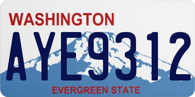 WA license plate AYE9312