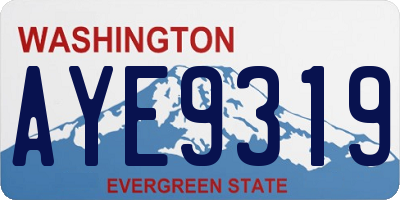 WA license plate AYE9319
