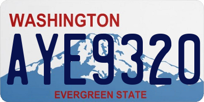 WA license plate AYE9320