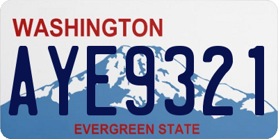 WA license plate AYE9321