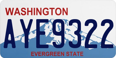 WA license plate AYE9322