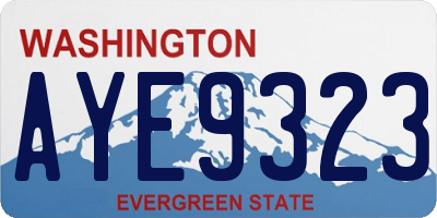 WA license plate AYE9323