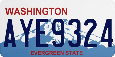 WA license plate AYE9324