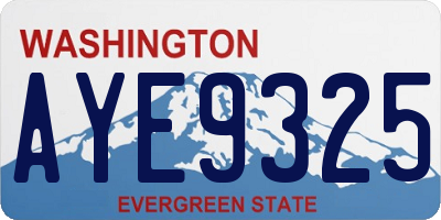 WA license plate AYE9325