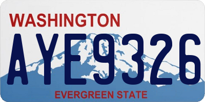 WA license plate AYE9326