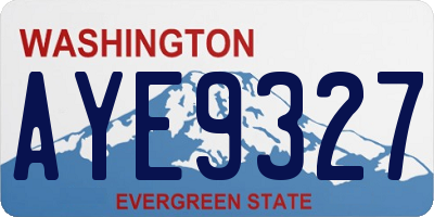 WA license plate AYE9327