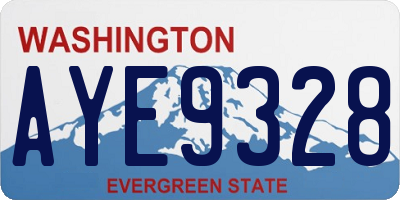 WA license plate AYE9328