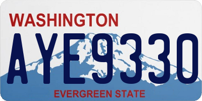 WA license plate AYE9330