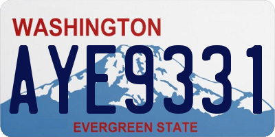 WA license plate AYE9331