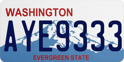 WA license plate AYE9333