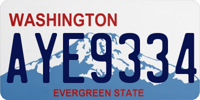 WA license plate AYE9334