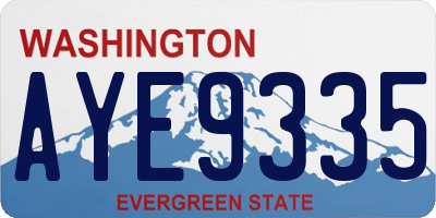 WA license plate AYE9335
