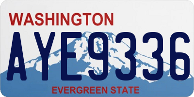 WA license plate AYE9336