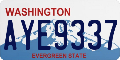 WA license plate AYE9337