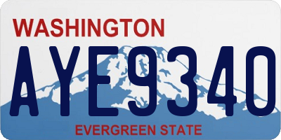 WA license plate AYE9340