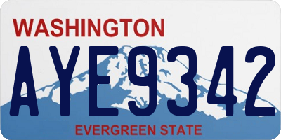 WA license plate AYE9342