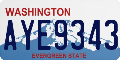 WA license plate AYE9343