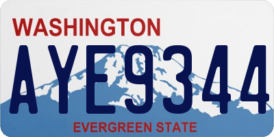 WA license plate AYE9344