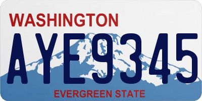 WA license plate AYE9345