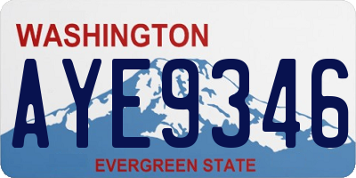 WA license plate AYE9346
