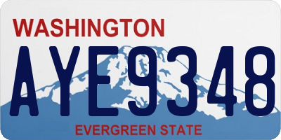 WA license plate AYE9348