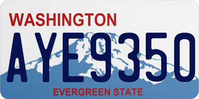 WA license plate AYE9350