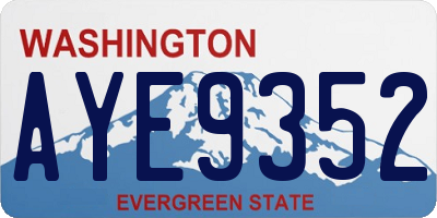 WA license plate AYE9352