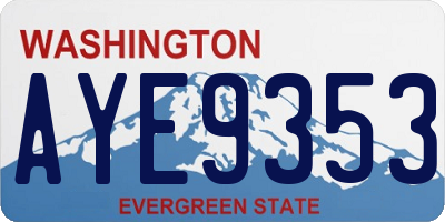 WA license plate AYE9353