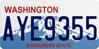 WA license plate AYE9355