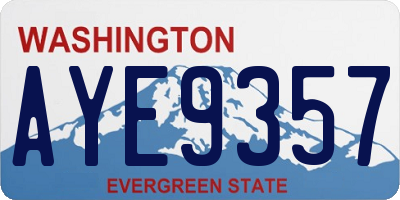 WA license plate AYE9357