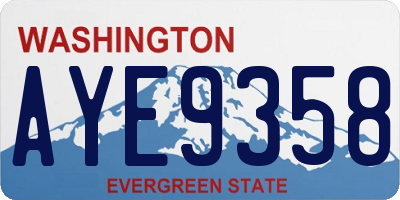 WA license plate AYE9358
