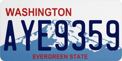 WA license plate AYE9359