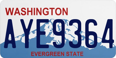 WA license plate AYE9364