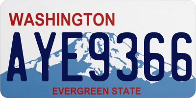WA license plate AYE9366