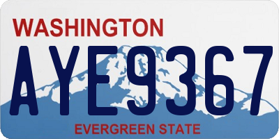 WA license plate AYE9367