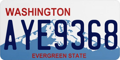 WA license plate AYE9368
