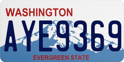 WA license plate AYE9369