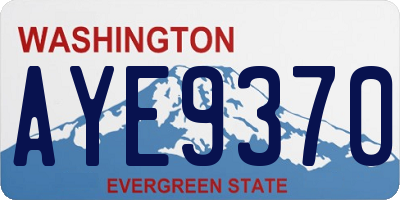 WA license plate AYE9370