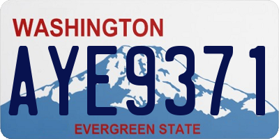 WA license plate AYE9371