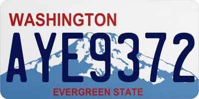 WA license plate AYE9372